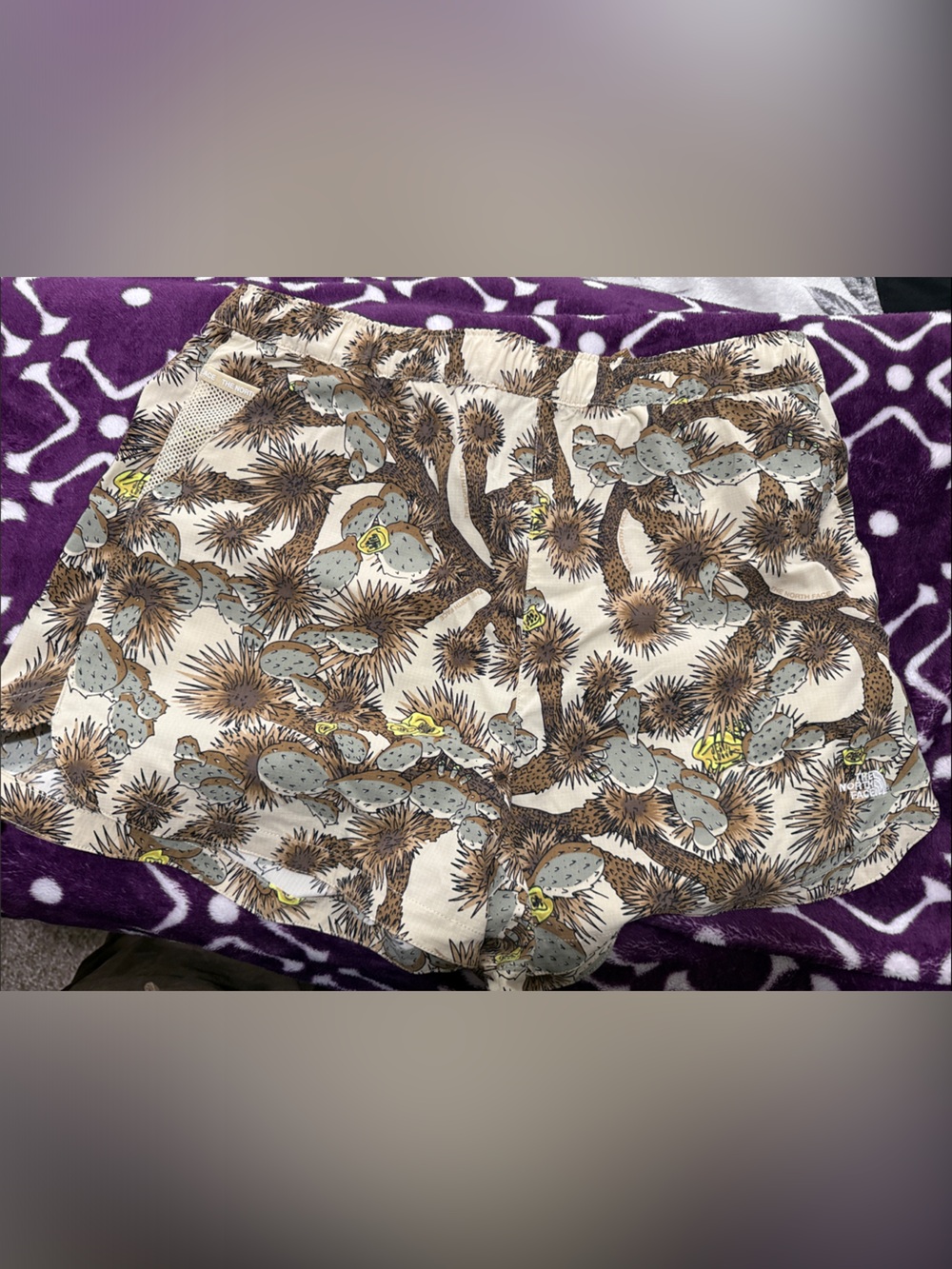 The North Face Beige Cactus Print Athletic Shorts